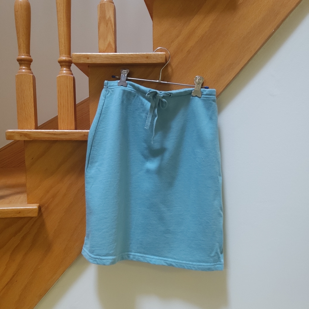 💛 3/$35 Bossini teal cotton skirt with ribbon detail